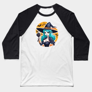 A witch holding a magical broom Baseball T-Shirt